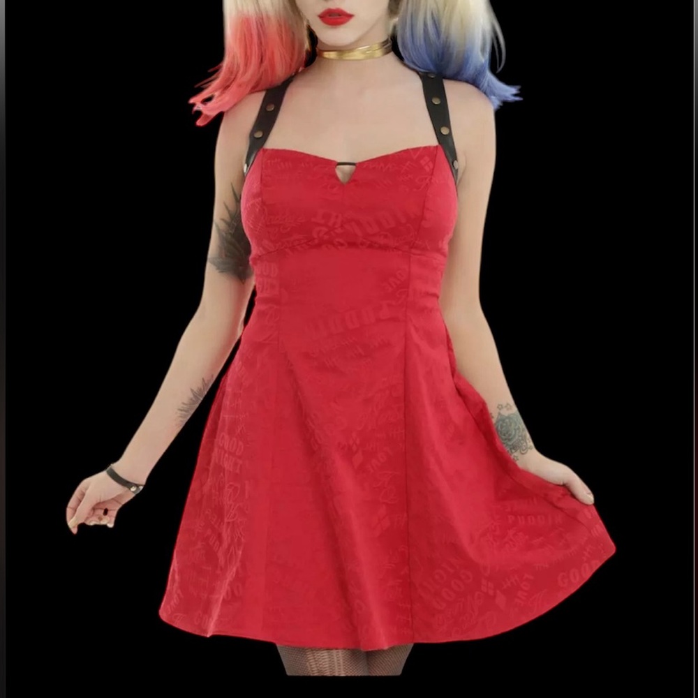DC Comics Suicide Squad Harley Quinn Red Dress Halloween